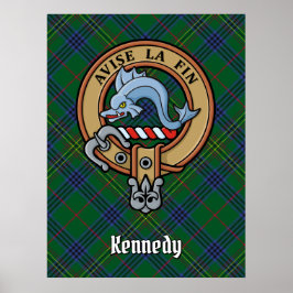 Póster Clan Kennedy Escudo sobre Tartán