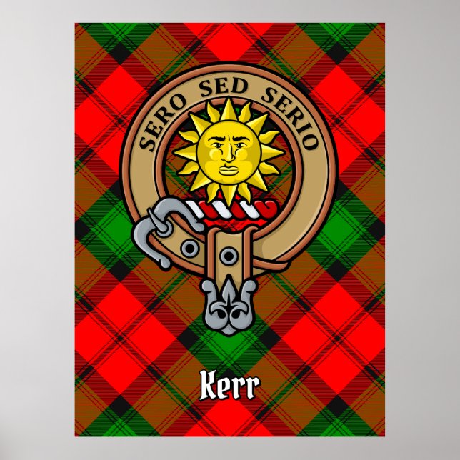 Póster Clan Kerr Escudo por Tartán (Frente)