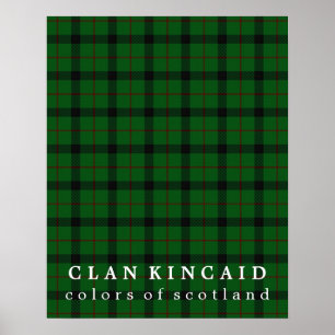 Póster Clan Kincaid Colores de Escocia Tartán