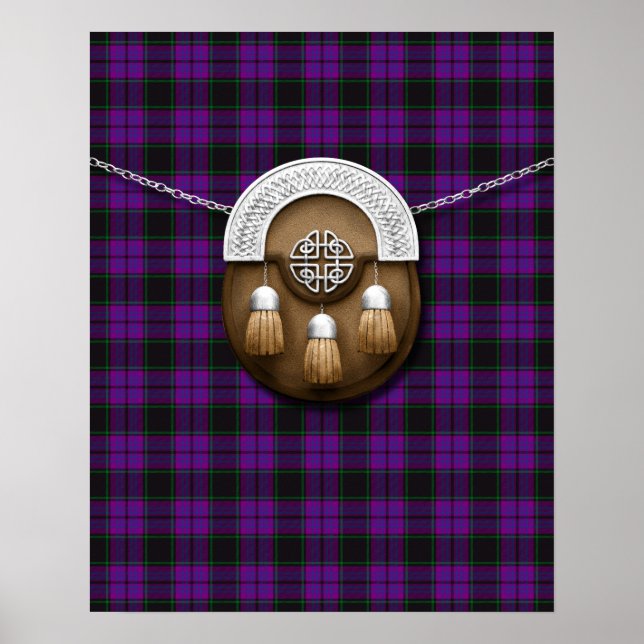 Póster Clan Laird Tartan Y Sporran (Frente)