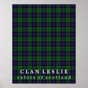 Póster Clan Leslie Colors of Scotland Tartán