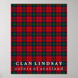 Póster Clan Lindsay Colores de Escocia Tartán