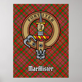 Póster Clan MacAlister Escudo sobre Tartán