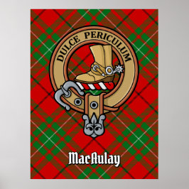 Póster Clan MacAulay Escudo sobre Tartán
