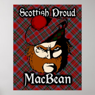 Póster Clan MacBean Scottish Tartan Poster