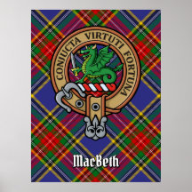 Clan MacBeth Escudo sobre Tartán