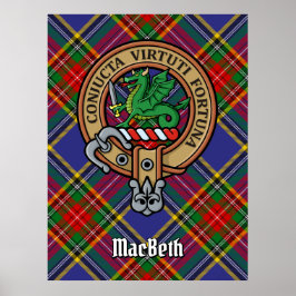Póster Clan MacBeth Escudo sobre Tartán