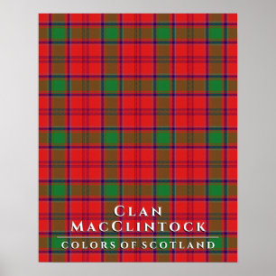 Póster Clan MacClintock Colors of Scotland 2 Tartán Plaid