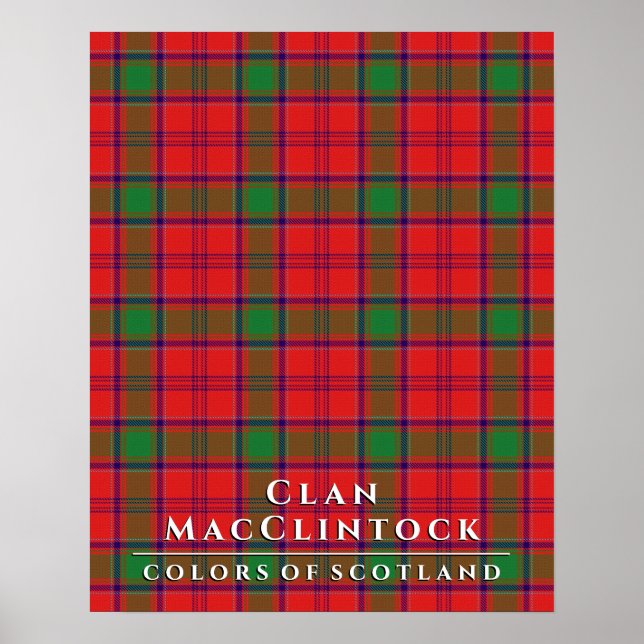 Póster Clan MacClintock Colors of Scotland 2 Tartán Plaid (Frente)