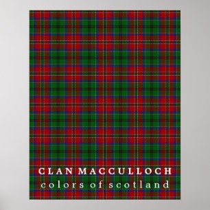 Póster Clan MacCulloch Colors of Scotland Tartán