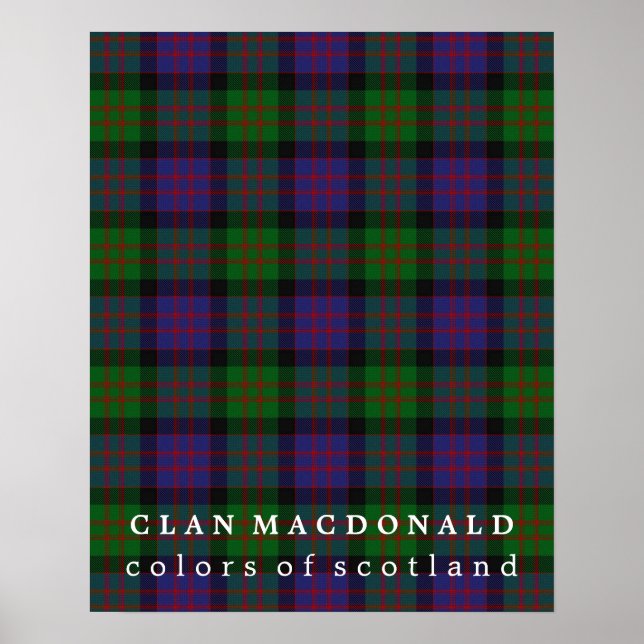 Póster Clan MacDonald Colores de Escocia Tartán (Frente)