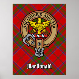 Póster Clan MacDonald de Keppoch Escudo sobre Tartán