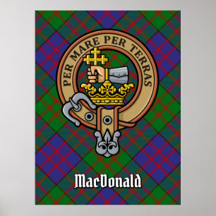 Póster Clan MacDonald Escudo por Tartán