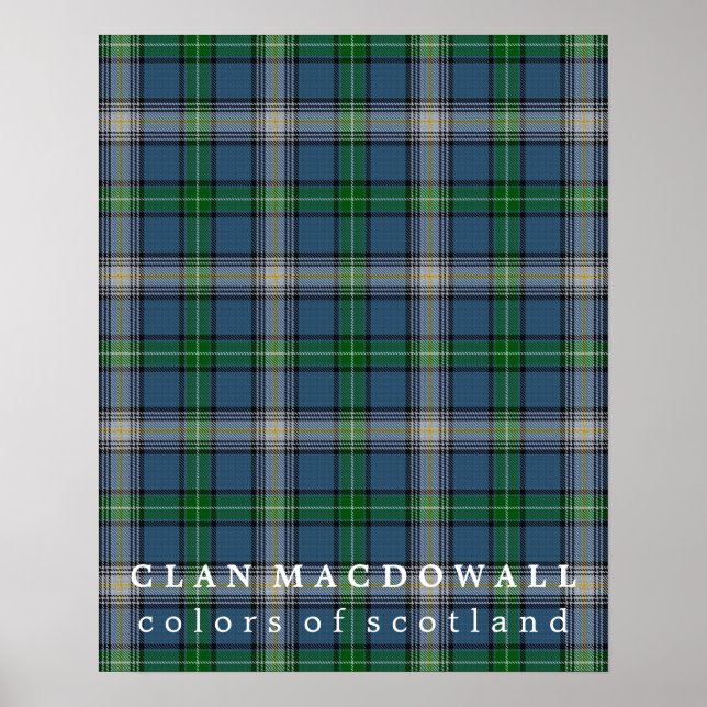 Póster Clan MacDowall Colores de Escocia Tartán (Frente)