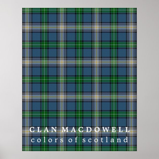 Póster Clan MacDowell Colores de Escocia Tartán (Frente)
