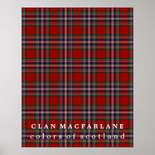 Póster Clan MacFarlane Colores de Escocia Tartán