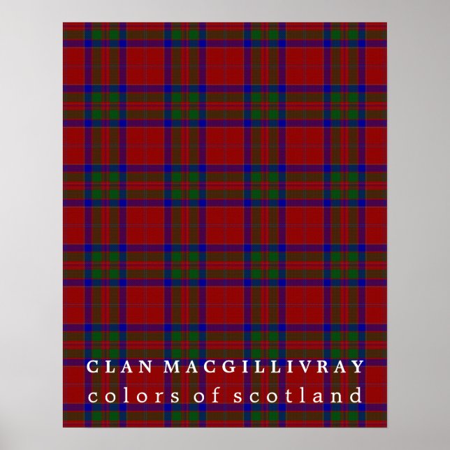 Póster Clan MacGillivray Colores de Escocia Tartán (Frente)