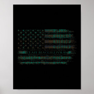 Póster Clan Macgillivray Hunting Scottish Tartán Bandera 