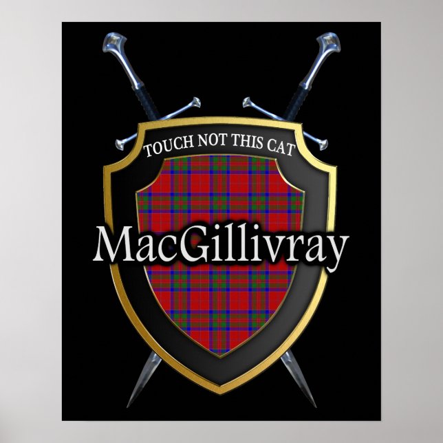Póster Clan MacGillivray Scottish Shield & Swords (Frente)