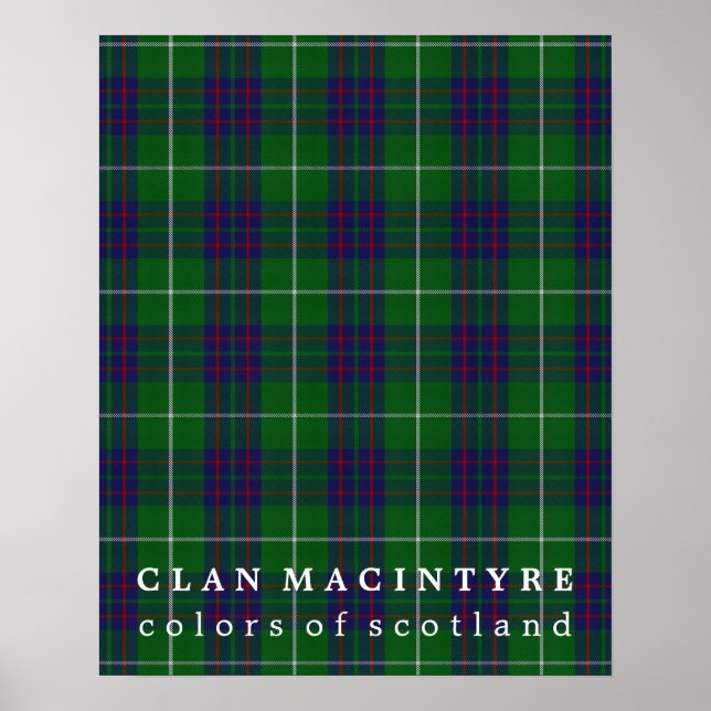 Póster Clan MacIntyre Colors of Scotland Tartán (Frente)