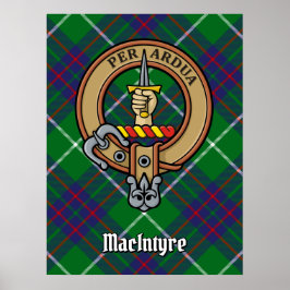 Póster Clan MacIntyre Escudo sobre Tartán