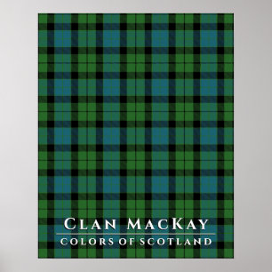 Póster Clan MacKay Colores de Escocia 2 Antiguo Tartán