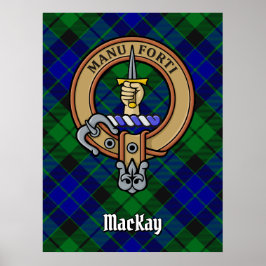 Póster Clan MacKay Escudo sobre Tartán
