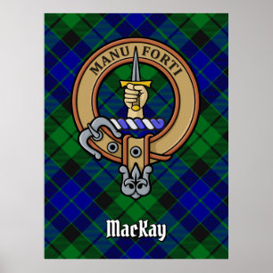 Póster Clan MacKay Escudo sobre Tartán