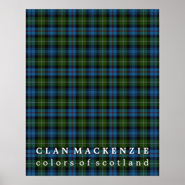 Póster Clan MacKenzie Colors de Escocia Tartán (Frente)