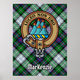 Póster Clan MacKenzie Escudo sobre el vestido Tartán