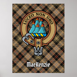Póster Clan MacKenzie Escudo sobre la caza de tartán