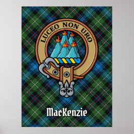 Póster Clan MacKenzie Escudo sobre Tartán