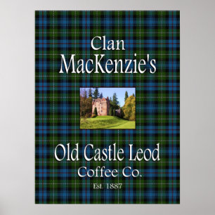 Póster Clan MacKenzie's Old Castle Leod Coffee Co.