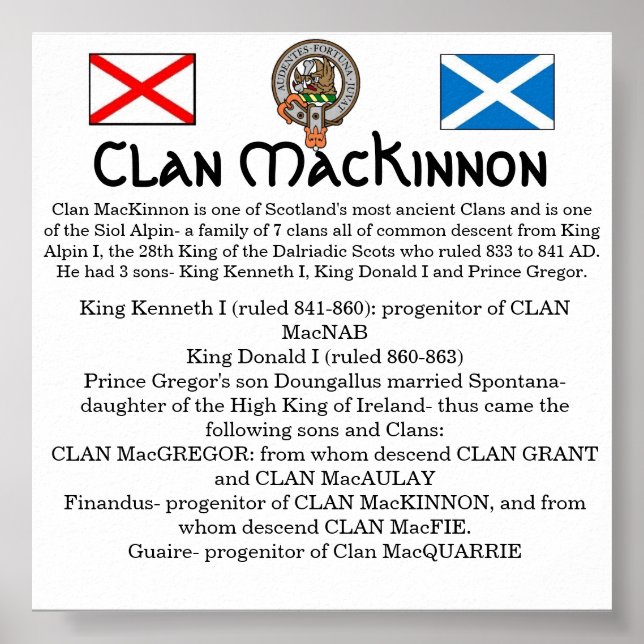 Póster Clan MacKinnon & Siol Alpin - Las 7 Clans (Frente)