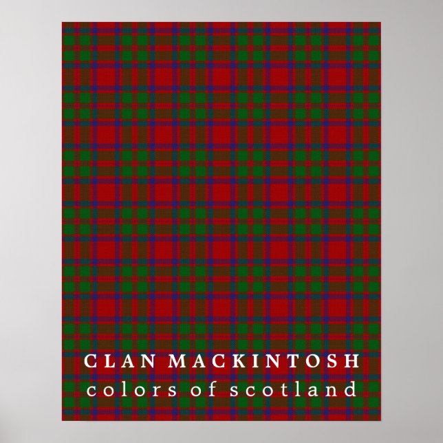 Póster Clan MacKintosh Colors of Scotland Tartán (Frente)
