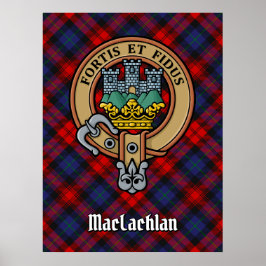 Póster Clan MacLachlan Escudo sobre Tartán