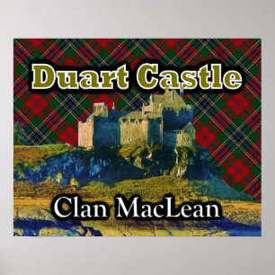 Póster Clan MacLean Duart Castle Tartan Sky