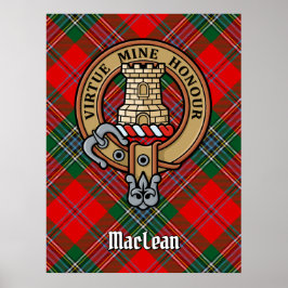 Póster Clan MacLean Escudo sobre Tartán