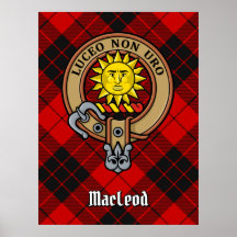 Clan MacLeod de Raasay Escudo sobre Tartán