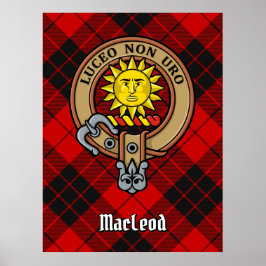 Póster Clan MacLeod de Raasay Escudo sobre Tartán