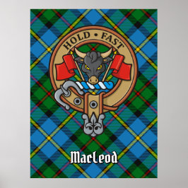 Póster Clan MacLeod Escudo sobre Tartán