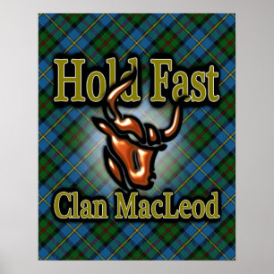 Póster Clan MacLeod Scottish Tartan Hold Fast Poster