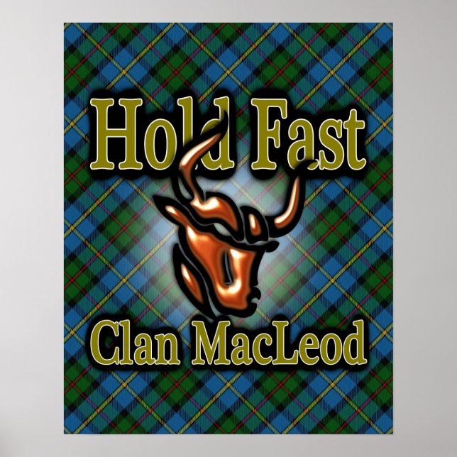 Póster Clan MacLeod Scottish Tartan Hold Fast Poster (Frente)