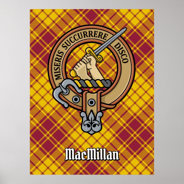 Póster Clan MacMillan Escudo por Vestir Tartán (Frente)