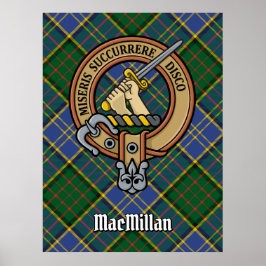 Póster Clan MacMillan Escudo sobre la caza de tartán