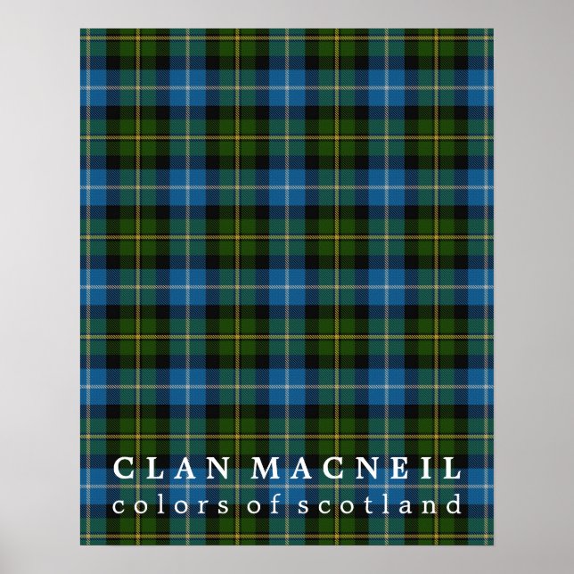 Póster Clan MacNeil Colors de Escocia Tartán (Frente)