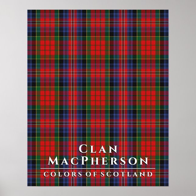 Póster Clan MacPherson Colors of Scotland 2 Red Tartán (Frente)