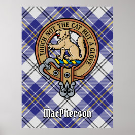 Póster Clan MacPherson Escudo por Blue Dress Tartán