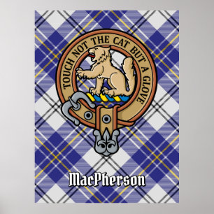 Póster Clan MacPherson Escudo por Blue Dress Tartán