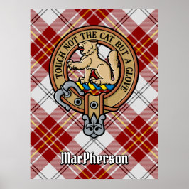 Póster Clan MacPherson Escudo por Red Dress Tartán